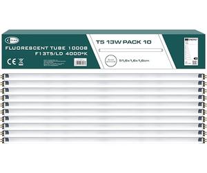 CLAR - Tube Fluorescent T5 G5 13W, Ampoule T5 Mini, 4000ºK, 51,6 x 1,6 cm (Pack 10)