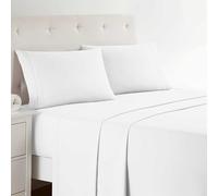 Clara Clark Ensemble Parure de lit de Luxe de la Collection Premier 1800 en Microfibre à 3 Lignes, Blanc, King Size