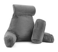 Clara Clark Oreiller TV en Mousse à mémoire de Forme déchiquetée de qualité supérieure, Gris, Taille L