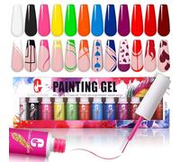 Clara Colors 12pcs uv Gel Liner, 8ml Lot Vernis Semi Permanent, Rainbow Couleurs Polish Nail Art, Soak Off pour la Peinture au Trait, Kit de Manucure pour Salon de Conception d'ongles
