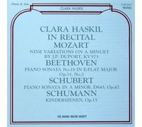 CLARA HASKIL MOZART NINE VARIATIONS ON A MINUET , BEETHOVEN SONATA NO. 18, SCHUBERT SONATA IN A MINOR, D845, (17/MAY/1956, TONHALLE, ZURICH) - MUSIC & ARTS / 1981