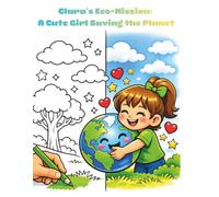 Clara’s Eco-Mission: A Cute Girl Saving the Planet: Big Bold Coloring Book with Green Tips for Future Planet Savers | Ages 3-8