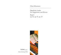 Clara schumann : samtliche lieder, band 1 - chant et piano - recueil