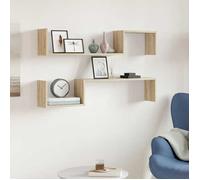 Clarence* 2 pcs Meuble de Rangement,Étagères murales,chêne sonoma 100x15x20cm,Bois ingénierie &Europ5629398