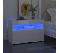 Clarence* 2 pcs Tables de chevet - Table de Lit/Armoire de rangement,lumières LED blanc brillant 60x35x40 cm &Europ3443714