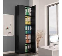 Clarence* Armoire de bureau/Étagère de Rangement/Classeur - SOLOMON - Noir 60x32x190 cm ,Bois d'ingénierie &Europ3924599