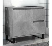Clarence* Armoire de lavabo de salle de bain/Meuble sous vasque/Armoire d'évier gris béton 65x33x60 cm &Europ8182158