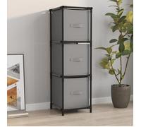 Clarence* Armoire de rangement - armoire en acier,3 tiroirs en tissu Gris 34x34x101 cm Acier &Europ9413601