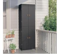 Clarence* Armoire de rangement de jardin - SOLOMON - Abri de jardin Noir 59x40x180 cm Résine tressée &Europ1868003