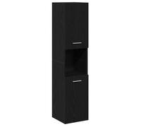 CLARENCE® Armoire de salle de bain - montage mural - Noir Chêne 30x30x130 cm Bois Aggloméré LL0356