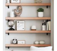 ""CLARENCE""Armoire/Meuble mural, Étagère murale marron clair 100x10x6cm bois chêne massif traité EU492959