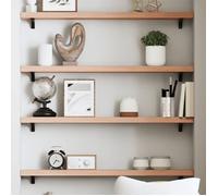 ""CLARENCE""Armoire/Meuble mural, Étagère murale marron clair 80x10x4 cm bois chêne massif traité EU147314