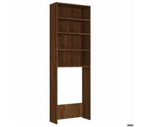 CLARENCE® Armoire pour machine à laver salle de bain - Meuble WC - Chêne marron 64x24x190 cm LL0049