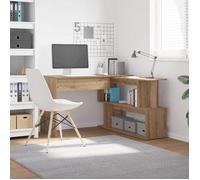 CLARENCE® Bureau informatique - Table d'angle - chêne artisanal - 200,5x50x76 cm - bois d'ingénierie LL0176