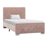 Clarence* Cadre de lit - SOLOMON - Lit 1 place à chambre,Rose Velours 90x200 cm &Europ8007947