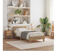 CLARENCE® Cadre de lit - (Taille unique) - Lit simple - chêne artisanal 90 x 190 cm - Bois d'ingénierie LV10487