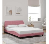 CLARENCE® Cadre de lit - (Taille unique) - Lit simple - et tête de lit sans matelas - rose 120x200cm velours LV7779