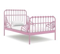 CLARENCE® Cadre de lit - (Taille unique) - Lit simple - extensible sans matelas - rose métal 80x130/200 cm - LV11067