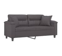 Clarence* Canapé 2 places/positions - Threeseat/Sofa - avec oreillers décoratifs gris 140cm similicuir EU334832