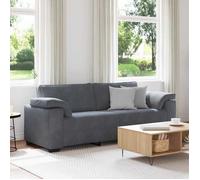 CLARENCE® Canapé tripe - Sofa 3 places - pour salon - gris foncé 178 cm velours LL2131