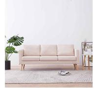 CLARENCE® Canapé tripe - Sofa 3 places - pour salon - Tissu Crème LL1970