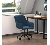 CLARENCE® Chaise pivotante de bureau - Fauteuil Salon pour Bureau/chambre - Bleu Velours LL004