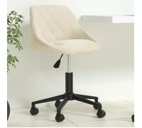 CLARENCE® Chaise pivotante de bureau - Fauteuil Salon pour Bureau/chambre - Crème Velours LL050