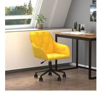 CLARENCE® Chaise pivotante de bureau - Fauteuil Salon pour Bureau/chambre - Jaune Velours LL139