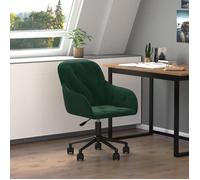 CLARENCE® Chaise pivotante de bureau - Fauteuil Salon pour Bureau/chambre - Vert foncé Velours LL137