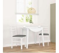 CLARENCE - Chaises de cuisine ou bureau coussins (Set de 2) blanc bois massif caoutchouc - 40.5x49x84.5 cm 1526450