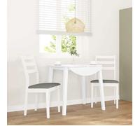 CLARENCE - Chaises de cuisine ou bureau coussins (Set de 2) blanc bois massif caoutchouc - 48.5x49x90 cm 31862943