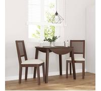 CLARENCE - Chaises de cuisine ou bureau coussins (Set de 2) marron bois massif caoutchouc - 45x54x89 cm 83823125