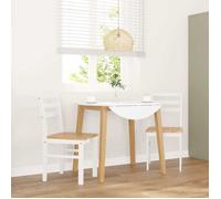 CLARENCE - Chaises de cuisine ou bureau (Set de 2) blanc bois massif caoutchouc - 40.5x49x84.5 cm 76543147