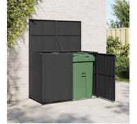 CLARENCE Chalet et Jardin - VIDAXL - Abris pour poubelle double Résine tressée Noir 148x80x111 cm FR163