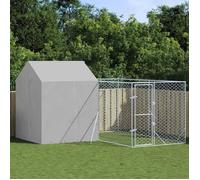 CLARENCE Chenil - VIDAXL - Pour multiples utilisation - pour chiens avec toit - argenté 4x4x2,5 m FR521