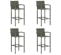 Clarence* Ensemble de 4 Tabourets de bar - Chaises de relaxation gris résine tressée &Europ5527992