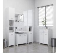 Clarence* Ensemble de meubles de salle de bain 4 pcs,Ensemble complet de bain - SOLOMON - Blanc &Europ1375399