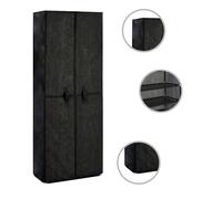 Clarence* Étagère de Rangement/ Armoire pour chaussures - SOLOMON - Noir 60x30x166 cm Tissu &Europ3670460