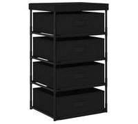 Clarence* Étagère de rangement - Meuble de rangement,avec 4 paniers en tissu Acier Noir &Europ2348448
