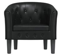 CLARENCE® Fauteuil cabriolet/Chaise de salon - Pour TV - noir similicuir LV5443