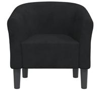 CLARENCE® Fauteuil cabriolet/Chaise de salon - Pour TV - noir velours LV5431