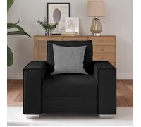 Clarence* Fauteuil de relaxation en cuir synthétique noir Chaise Canapé 1 position - - 59 cm EU316821
