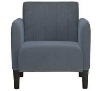 CLARENCE® Fauteuil simple - Chaise-Canapé - pour salon/chambre/bureau - avec accoudoirs gris foncé 54 cm velours LV5188