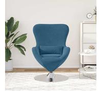 CLARENCE® Fauteuil simple - Chaise-Canapé - pour salon/chambre/bureau - Bleu 63x73x90 cm Velours LV5317