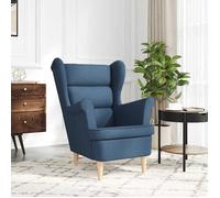 CLARENCE® Fauteuil simple - Chaise-Canapé - pour salon/chambre/bureau - bleu 74x84x100 cm tissu LV5182