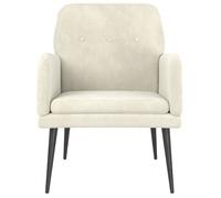 CLARENCE® Fauteuil simple - Chaise-Canapé - pour salon/chambre/bureau - Crème 62x79x79 cm Velours LV5115