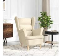 CLARENCE® Fauteuil simple - Chaise-Canapé - pour salon/chambre/bureau - crème 74x84x100 cm tissu LV5181