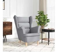 CLARENCE® Fauteuil simple - Chaise-Canapé - pour salon/chambre/bureau - gris clair 74x84x100 cm tissu LV5174