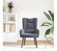 CLARENCE® Fauteuil simple - Chaise-Canapé - pour salon/chambre/bureau - Gris foncé 63x67x94 cm Velours LV5224