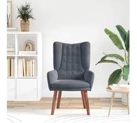 CLARENCE® Fauteuil simple - Chaise-Canapé - pour salon/chambre/bureau - Gris foncé 63x67x94 cm Velours LV5235